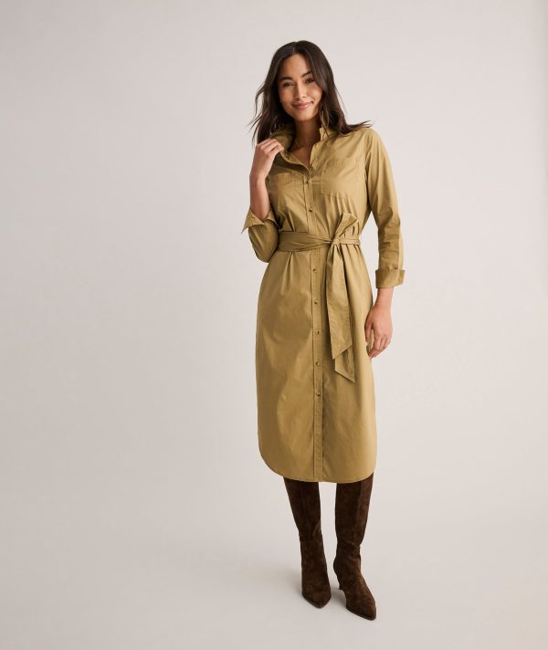 Cotton Stretch Midi Bailey Shirt Dress
