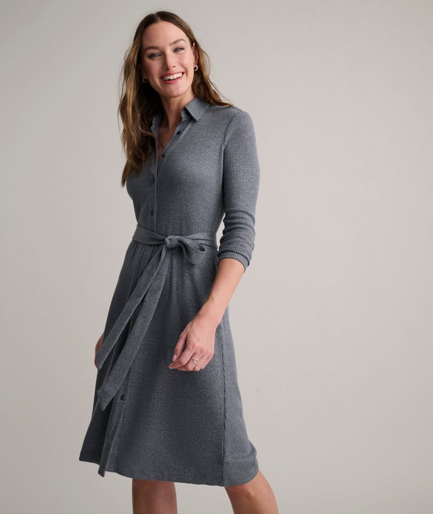 Ribbed Shimmer Blythe Dress