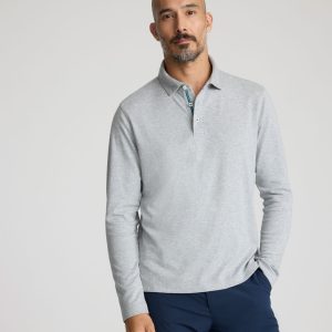 Wrinkle-Free Damaschino Long-Sleeve Polo